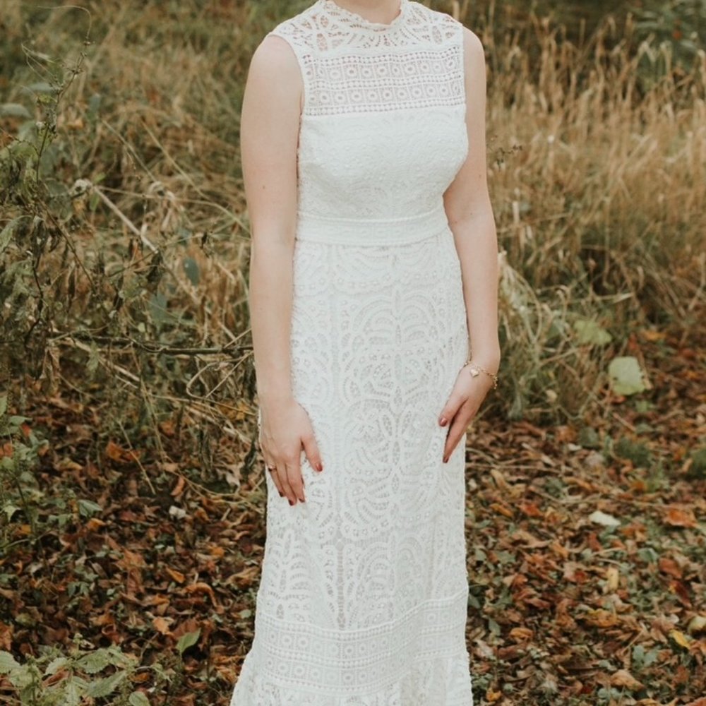BHLDN Off White Lace Wedding Dress (Size 2)